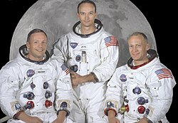 Apollo 11 – v. l. n. r. Neil Armstrong, Michael Collins, Buzz Aldrin