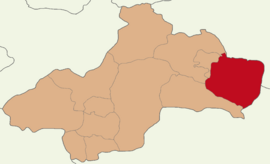 Map showing Reşadiye District in Tokat Province