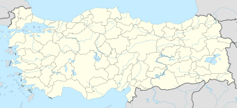 A map of Turkey with Mersin marked in the south of the country.