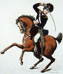 Drawing of a yeomanry cavalryman on horseback