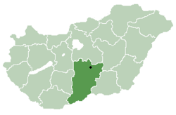 Location of Bács-Kiskun county in Hungary