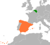 Location map for Belgium and Spain.