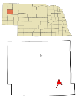 Location of Alliance within Nebraska and Box Butte County