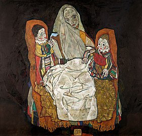 Mutter mit zwei Kindern (Die Mutter), Belvedere, Wien, 1915–17