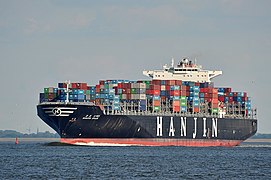 Hanjin Spain passing Hamburg.