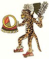 Abbildung eines aztekischen Jaguar-Kriegers aus dem Codex Magliabechiano