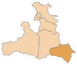 Lage des Bezirks Bezirk Tamsweg im Land Salzburg (anklickbare Karte)