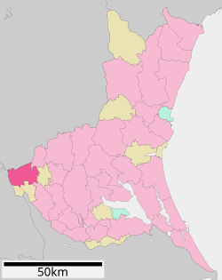 Location of Koga in Ibaraki Prefecture