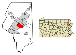 Location of Dunmore in Lackawanna County, Pennsylvania