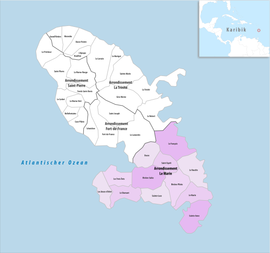 Location within the region Martinique