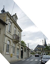 The town Hall and the Sainte-Marie-Madeleine church