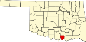 Map of Oklahoma highlighting Marshall County