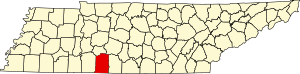 Map of Tennessee highlighting Lawrence County