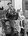 A member of the FFI poses with his Bren gun at Châteaudun - 1944