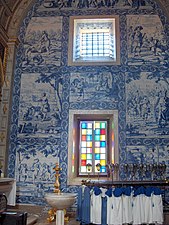 Azulejos by Willem van der Kloet (1708) in the transept of the Church of Nossa Senhora da Nazaré; Nazaré, Portugal.