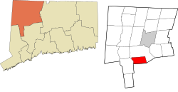 Morris' location within the Northwest Hills Planning Region and the state of Connecticut