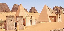 At Meroë, pyramids of the Kushite rulers