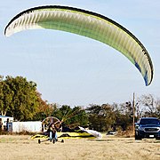 Power paraglider trike launch