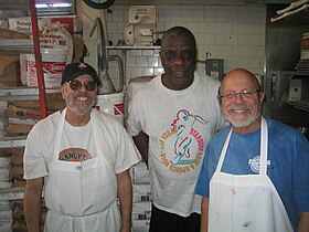 Actor and comedian Jimmie Walker with brothers Ron and Larry Weintraub, 2013