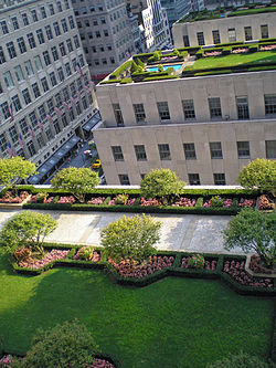 Roof gardens atop Rockefeller Plaza buildings
