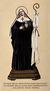 Lithograph of Saint Getrude