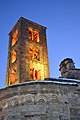 Night view of bell-tower, Sant Climent, Taüll