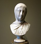 The Veiled Nun (marble, c. 1863)