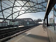 Elbbrücken, Hamburg: Variation des Stahlfachwerks der benachbarten Norderelbbrücken