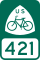 U.S. Bicycle Route 421 marker
