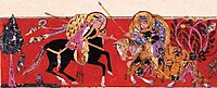 Horsemen duel in Varka and Golshah, mid-13th century Seljuk Anatolia