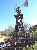 A 19th-century windmill located on the grounds of Superstition Mountain Museum