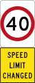 New 40 km/h Speed Limit (used in South Australia)