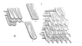 Decorative shingles are more uniform in size and installed in repeating patterns. Illustration from Dictionnaire raisonné de l'architecture française du XIe au XVIe siècle by Viollet-Le-Duc, 1856