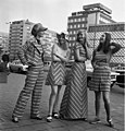 Image 91Fashion models in Leipzig, GDR, 1972. One of the girls is modelling a "maxi" dress. (from 1970s in fashion)