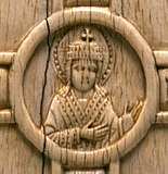 Depiction of a young Romanos II on a Ivory plaque, c. 945–959.[12]