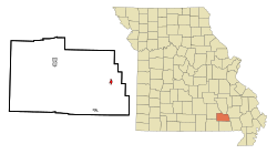 Location of Ellsinore, Missouri