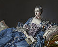 Porträt der Madame de Pompadour, François Boucher, 1758, Öl auf Leinwand, 38 × 46 cm, Scottish National Gallery, Edinburgh, Kopie des Meisters. Original (1756) in der Alten Pinakothek, München.