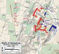 Wheatfield, third phase: Confederates sweep