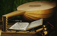 Lute with broken string