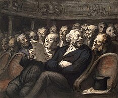 Intermission at the Comédie Française. (1858), charcoal, pen, brush, ink, watercolor, & gouache. Hermitage Museum, Saint Petersburg.