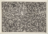 Ornament print with pair of lovers