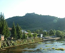 Ostrovica Castle as photographed from the Una river