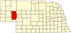 Map of Nebraska highlighting Garden County