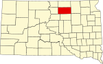State map highlighting Edmunds County