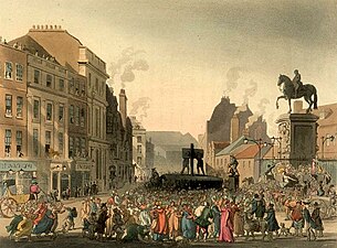 The pillory at Charing Cross, Ackermann's Microcosm of London, 1808–1811