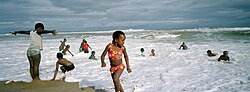 Children on the beach in Umgababa