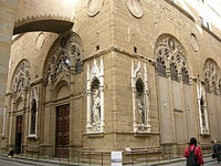 Niches containing statues on exterior of Church of Orsanmichele, Florence, c. 1380–1404