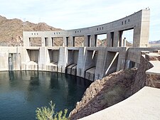 Parker Dam as viewed from Arizona.