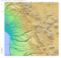Topographic map of the Arica and Parinacota Region