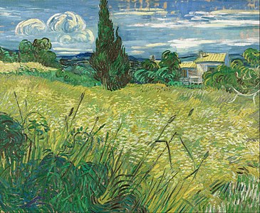 Green Wheat Field with Cypress, 1889, Narodni Gallery, Prague (F719)